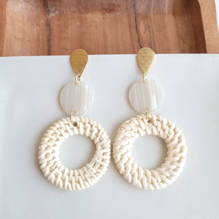 Lana Earrings - Light Rattan Seashell