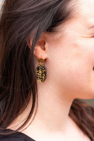 Lexi Earrings - Black Gold Flake