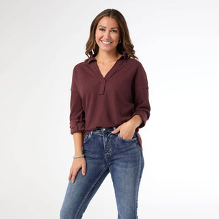 Michela Long Sleeve V-Neck Top