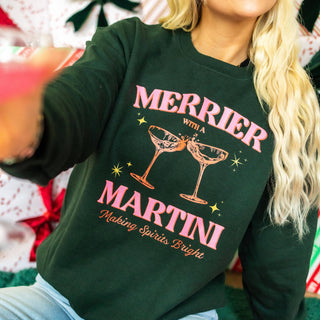 Merrier with a Martini, Graphic Sweatshirt