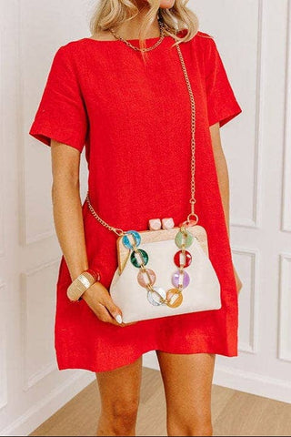 Talullah Rainbow Resin Handle Clutch/Crossbody Bag