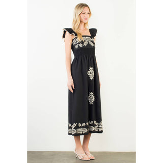 Shleby Embroidered Midi Dress