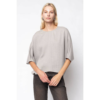 Hemp Blend Quarter Sleeve Batwing Blouse