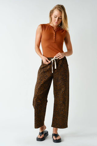 Leopard Lounge Wide-Leg Pants