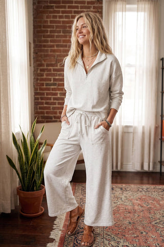Scuba Half Zip Pullover & Wide Leg Pants Set