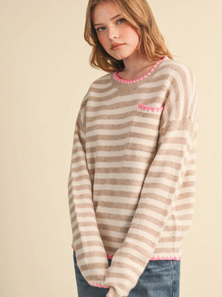 Pinky Striped Sweater