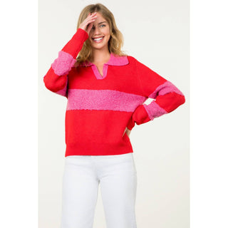 Collared Colorblock Sweater