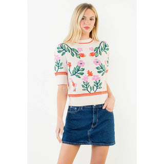 Lexi Floral Detail Knitted Top