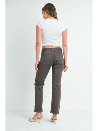 Clean Mid-Rise Straight Jeans