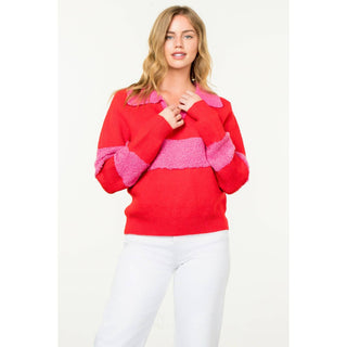 Collared Colorblock Sweater