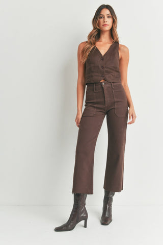 High Rise Utility Wide Leg Jean