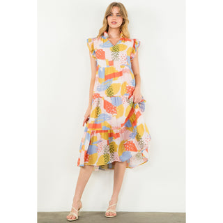 Caren Flutter Midi Dress