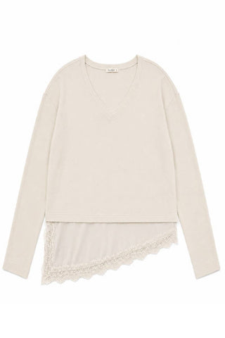Emma Lace Hem V-Neck Top