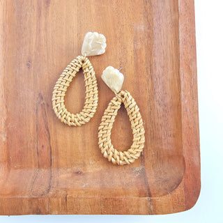 Malia Earrings - Dark Rattan