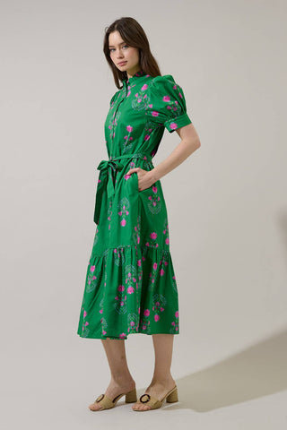 Saura Floral Giles Button Up Midi Dress