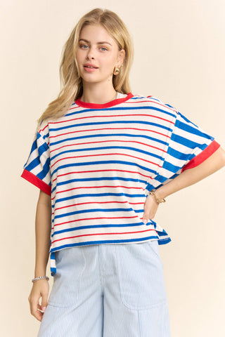 Striped Short Sleeve Boxy Tee