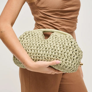 Abigail Straw Clutch Bag With Chain Strap