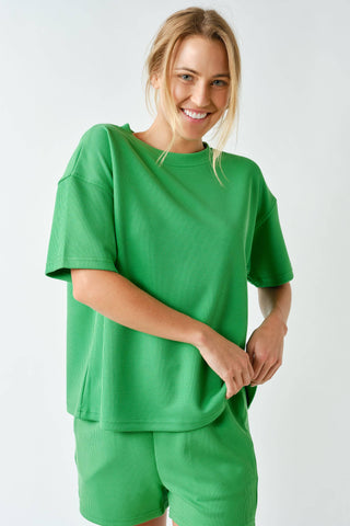 Luxe Sand Wash Rib Classic Tee Set