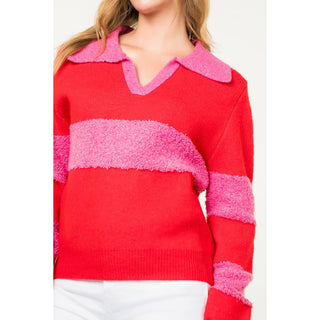 Collared Colorblock Sweater