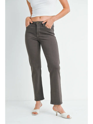 Clean Mid-Rise Straight Jeans