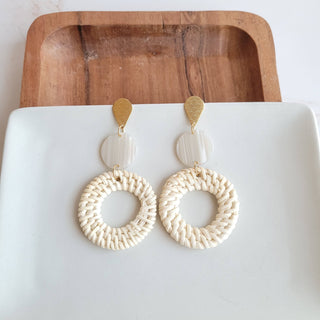 Lana Earrings - Light Rattan Seashell