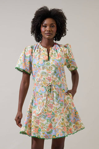 Zamara Floral Bouse Shift Mini Dress