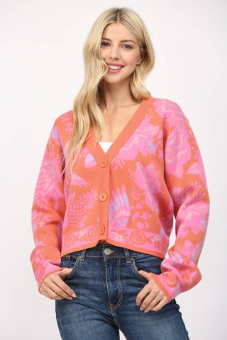 Floral Cropped Cardigan