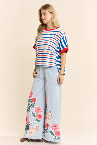 Striped Short Sleeve Boxy Tee