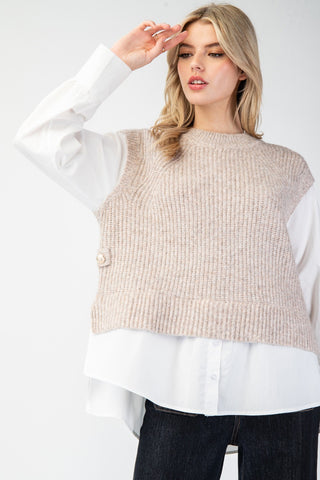 Florian Shirt Layered Sweater Vest Top