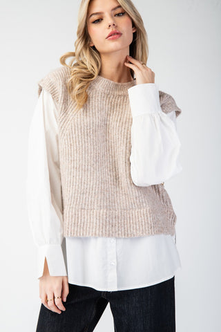 Florian Shirt Layered Sweater Vest Top