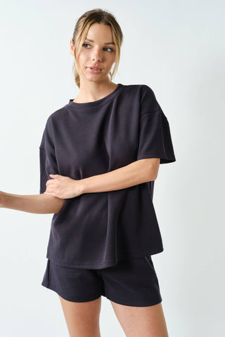 Luxe Sand Wash Rib Classic Tee Set
