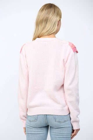 Scallop Ruffle Cardigan Sweater