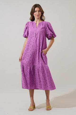 Villa Nova Eyelet Midi Dress