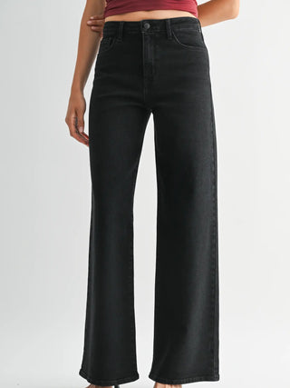 High Rise Stretchy Wide Leg - Black