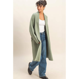 Longline Open Front Duster Sweater