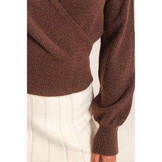 Wrap V Neck Sweater