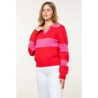 Collared Colorblock Sweater