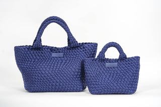 Navy Woven Mini Tote