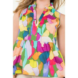 Fiesta Sleeveless Peplum Top