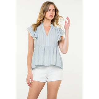 Huffi Striped Flutter Top