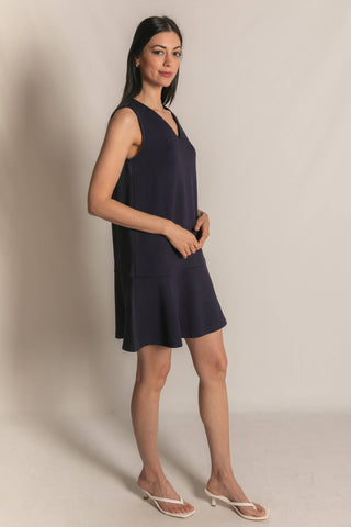 Butter Modal Sleeveless Flutter Skirt Mini Dress