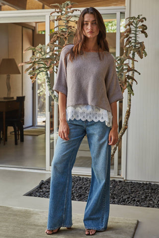 Brooke Knit Sweater Twofer Top