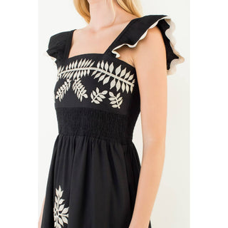 Shleby Embroidered Midi Dress