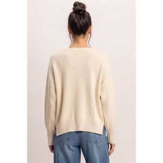Ribbed Crew Neck Sweater