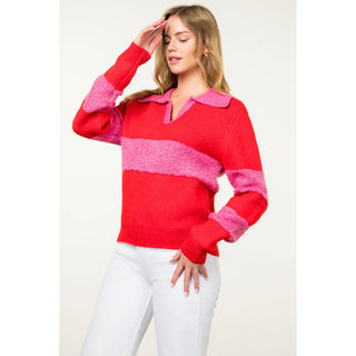 Collared Colorblock Sweater