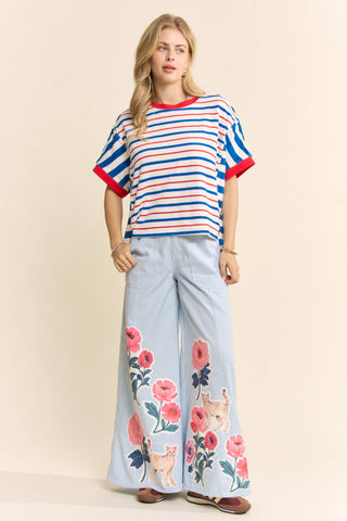 Striped Short Sleeve Boxy Tee