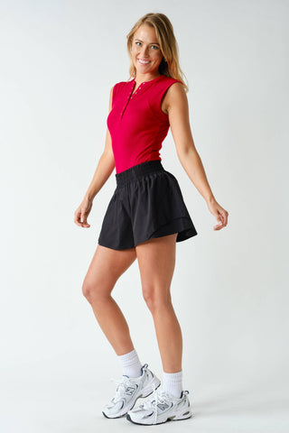 Essential Micro-Ribbed Henley Tank Top