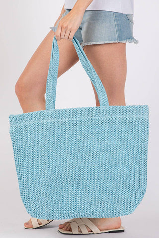 Crochet Straw Tote Bag