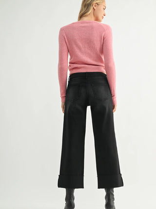 Scissor Cut Cuffed Wide Leg
