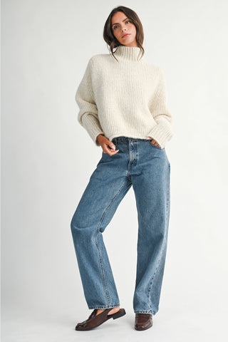 Brushed Mock Neck Sweater